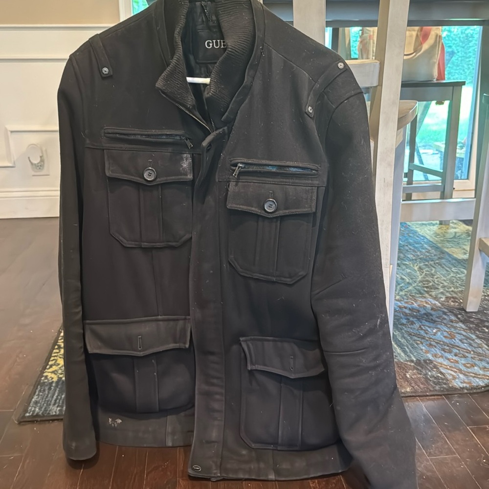 Men’s XL black Guess Pea Coat.